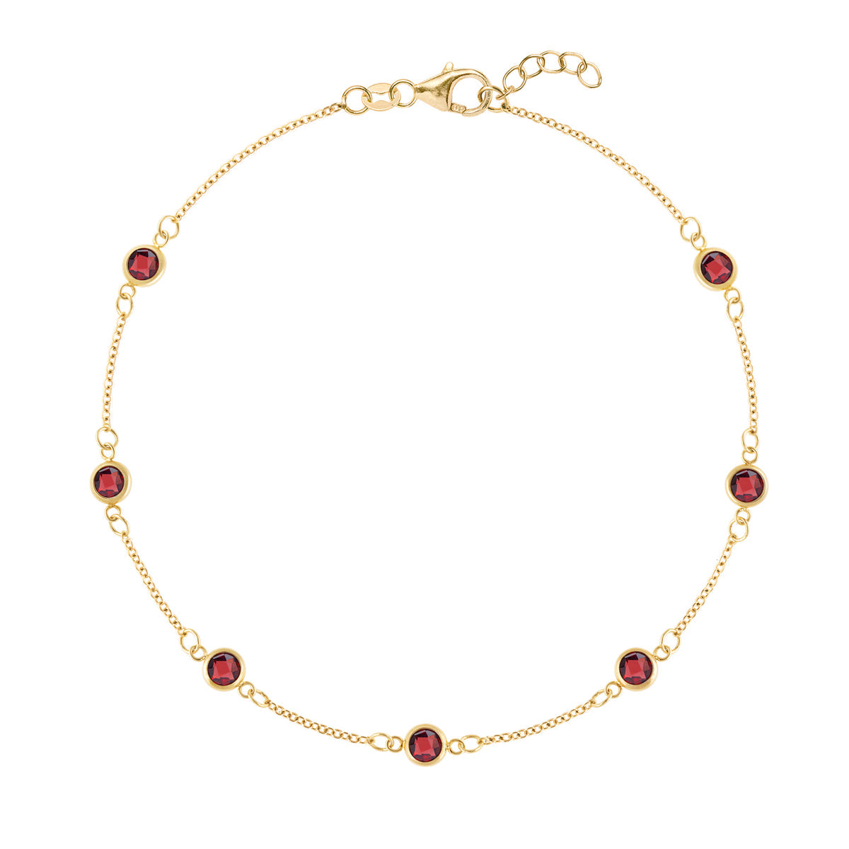 1.75 TCW Round Garnet Lab Made Diamond- January Birthstone Bracelet 1