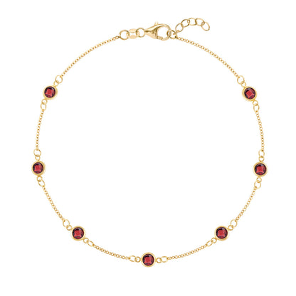 1.75 TCW Round Garnet Lab Made Diamond- January Birthstone Bracelet 1