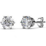 Round Cut Cubic Zirconia in 925 Sterling Silver Earrings 1