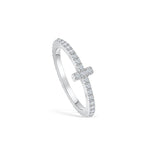 Stunning 0.4 TCW Round Moissanite Stones Stella T Shaped Wedding Band 2