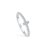 Stunning 0.4 TCW Round Moissanite Stones Stella T Shaped Wedding Band 2
