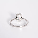 Classic 2.0 CT Oval Cut Moissanite Engagement Ring with Hidden Halo & Pave Design 3