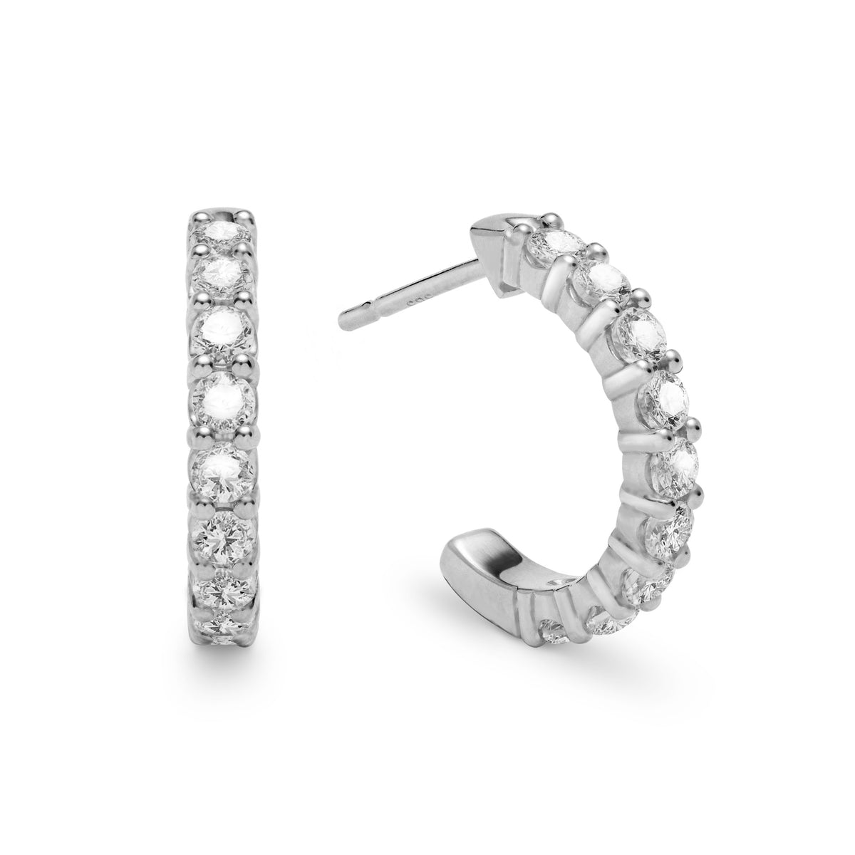 1.08 TCW Round Aquamarine Lab Made Diamond- March Birthstone Hoops 5