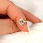 Stunning 1.27 CT Hexagon Moissanite Engagement Ring with Three Stone Design 10