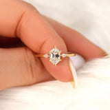 Stunning 1.27 CT Hexagon Moissanite Engagement Ring with Three Stone Design 10