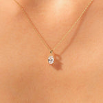 2.0 CT Oval Moissanite Diamond Solitaire Pendant Necklace in Solid Gold 6