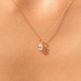 2.0 CT Oval Moissanite Diamond Solitaire Pendant Necklace in Solid Gold 6