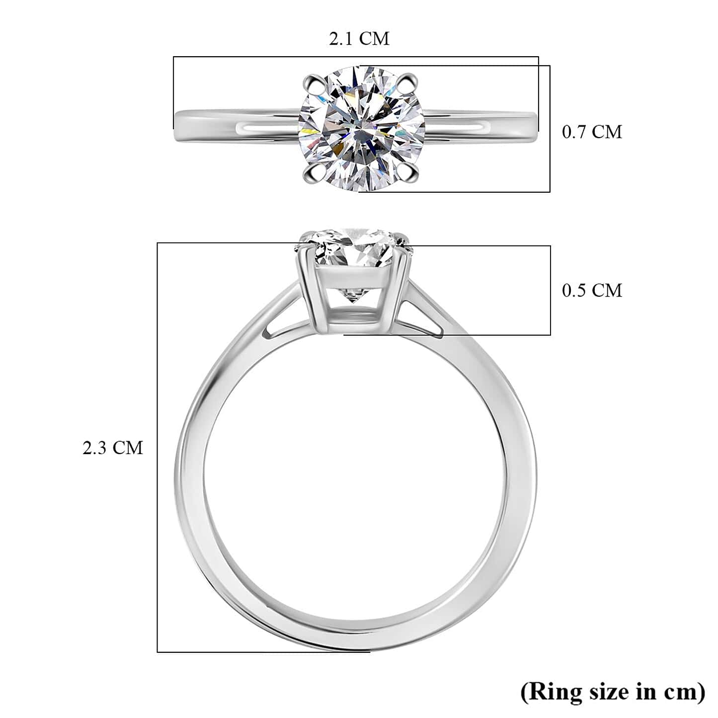 Round Cut Solitaire Style Cubic Zirconia in 925 Sterling Silver Jewelry 6