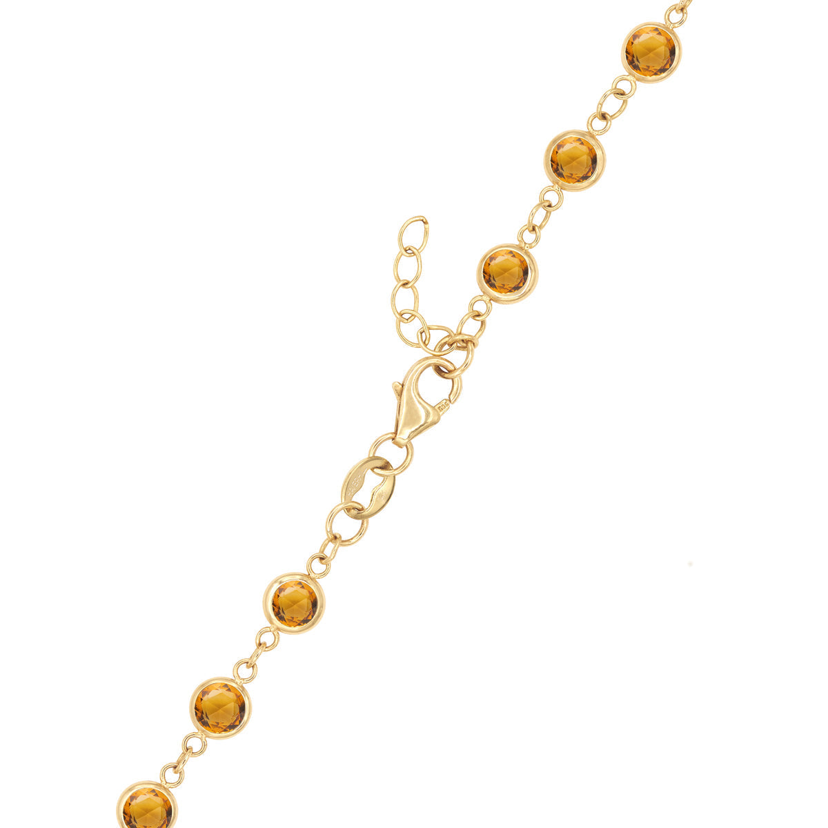 4.5 TCW Round Citrine Lab Made Diamond- November Birthstone Bracelet 5