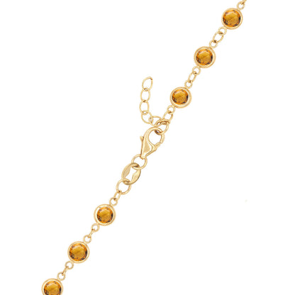 4.5 TCW Round Citrine Lab Made Diamond- November Birthstone Bracelet 5