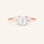 Stunning 1 CT Oval Moissanite Engagement Ring With Cluster Design 4