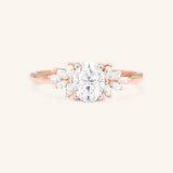 Stunning 1 CT Oval Moissanite Engagement Ring With Cluster Design 4