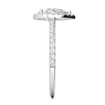 Stunning 0.4 CT Pear Moissanite Stones Pave & Halo Wedding Bands 4