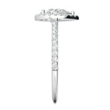 Stunning 0.4 CT Pear Moissanite Stones Pave & Halo Wedding Bands 4