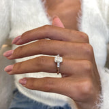 1.0 CT Radiant Moissanite Engagement Ring with Three Stone Design 6