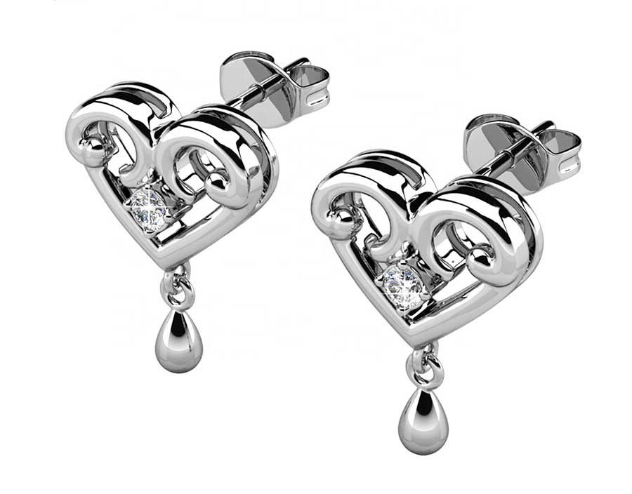 Round Cut Cubic Zirconia in 925 Sterling Silver Earrings 3