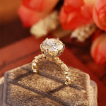 Stunning 3.0 CT Round Moissanite Engagement Ring with Pave Design 5