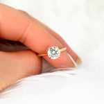 Stunning 2.0 CT Round Moissanite Engagement Ring with Hidden Halo Design 4