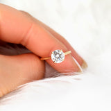 Stunning 2.0 CT Round Moissanite Engagement Ring with Hidden Halo Design 4