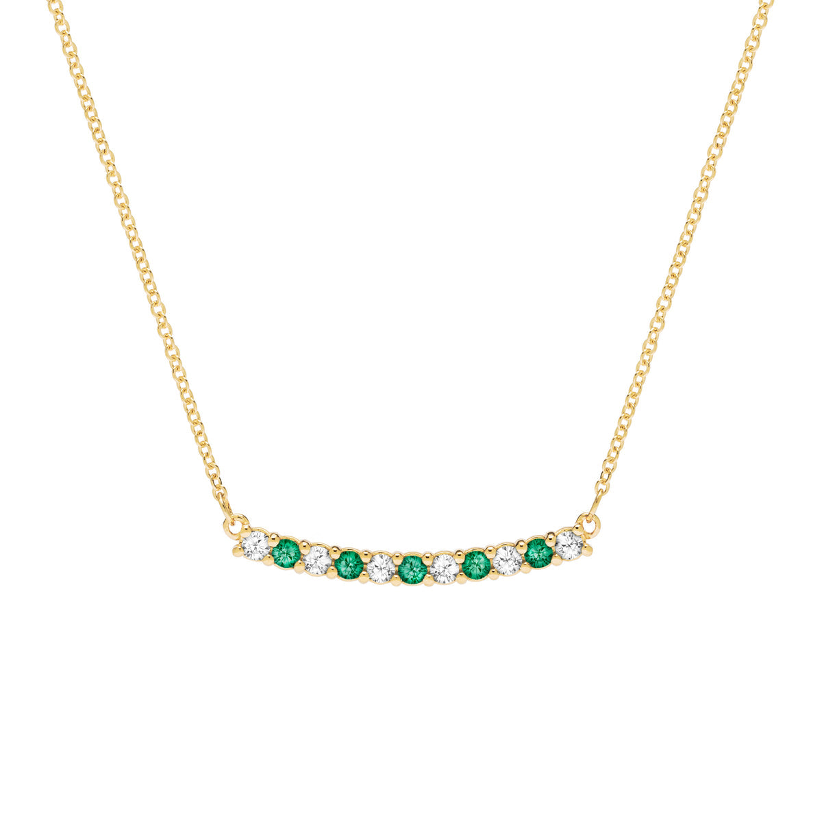 2 CT Round Emerald Lab Made Diamond-May Birthstone Necklace 1