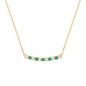 2 CT Round Emerald Lab Made Diamond-May Birthstone Necklace