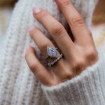 Pear Cut Halo Style Cubic Zirconia in 925 Sterling Silver Ring 2