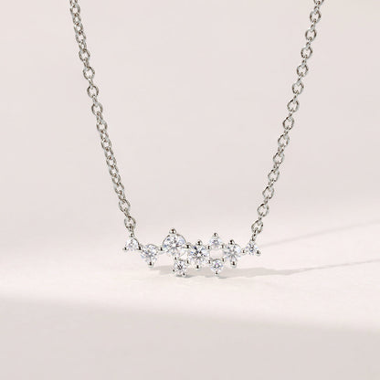 Classic 0.30 CT Round Moissanite Diamond Cluster Pendant Necklace in Solid Gold 5