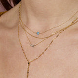 0.40 CT Baguette Moissanite Diamond Bar Pendant Necklace in Solid Gold 4