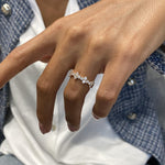 Stunning 0.96 CT Round Moissanite Stones Cluster Wedding Bands 3
