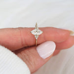 Stunning 1 CT Marquise Moissanite Engagement Ring With Cluster Design 8