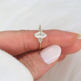 Stunning 1 CT Marquise Moissanite Engagement Ring With Cluster Design 8