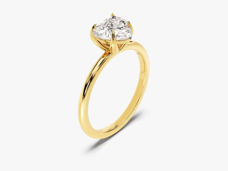 Stunning 1.5 CT Heart Moissanite Engagement Ring with Solitaire Design 2