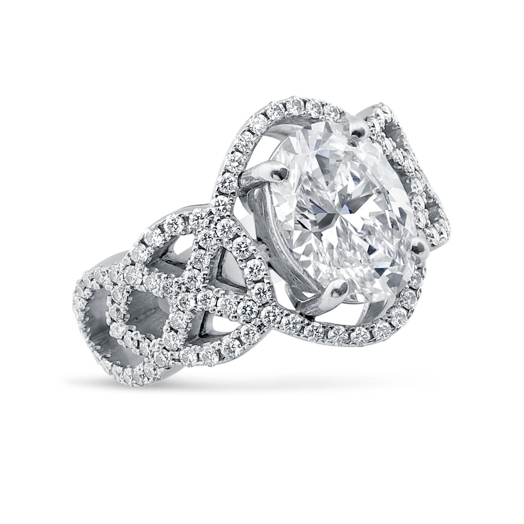 Stunning 2.0 CT Oval Moissanite Stones Channel Engagement Ring 2