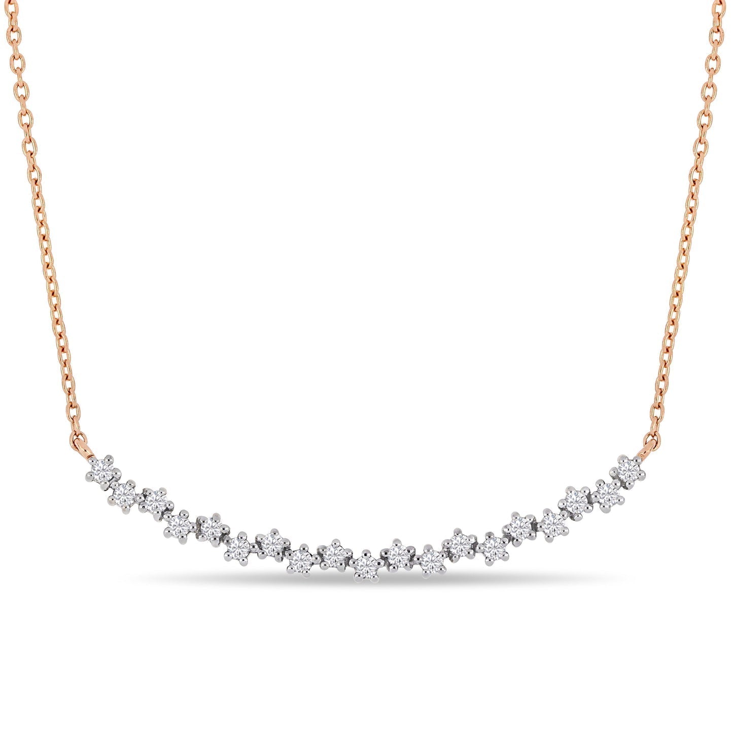 Round Cut Cubic Zirconia in 925 Sterling Silver Necklace 1