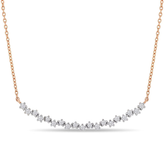 Round Cut Cubic Zirconia in 925 Sterling Silver Necklace 1