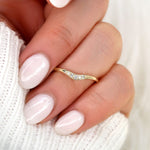 Stunning 0.06 TCW Round Moissanite Stones Curved Wedding Bands 8
