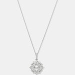 Round Cut Cubic Zirconia in 925 Sterling Silver Necklace 1