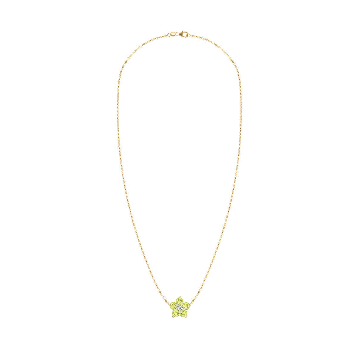 0.08 CT Round Peridot Lab Made Diamond- August Birthstone Necklace 4