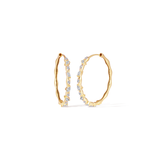 1.90 TCW Round Cut Moissanite Fancy Hoops Earrings in Gold 3