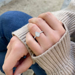 Stunning 0.4 CT Pear Moissanite Stones Pave & Halo Wedding Bands 7
