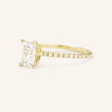 Stunning 1.5 CT Emerald Moissanite Engagement Ring with Pave Design 2