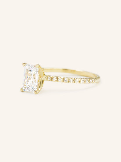 Stunning 1.5 CT Emerald Moissanite Engagement Ring with Pave Design 2