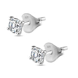 Round Cut Cubic Zirconia in 925 Sterling Silver Earrings 4