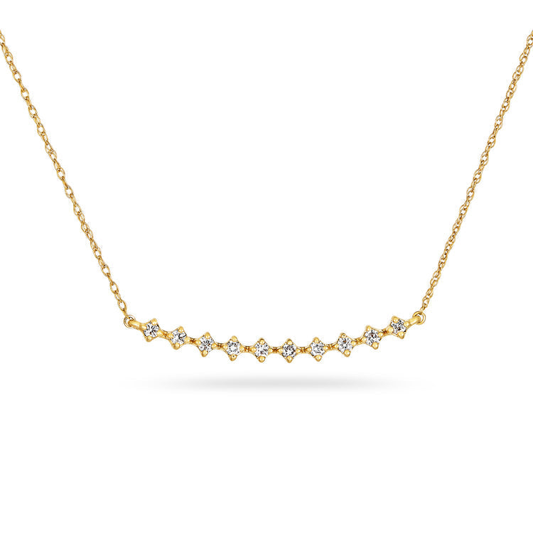 0.50 TCW Round Cut Moissanite Diamond Bar Pendant Necklace in Solid Gold 3