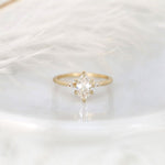 Stunning 1.27 CT Hexagon Moissanite Engagement Ring with Three Stone Design 1