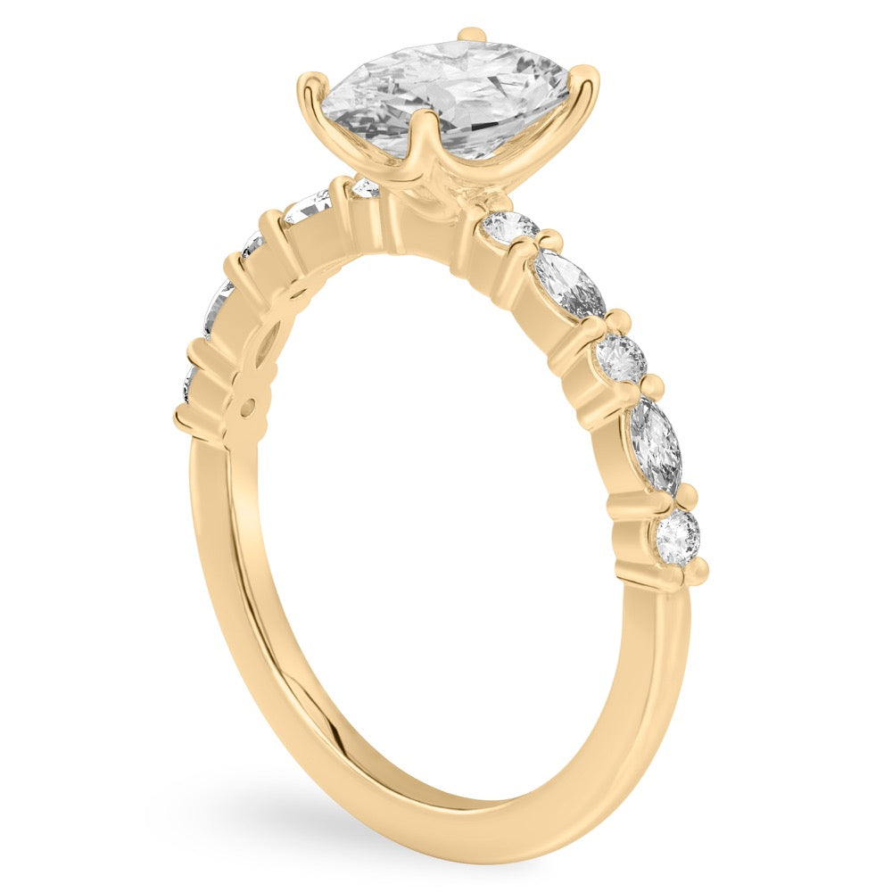 Stunning 1.0- 2.0 CT Oval Moissanite Engagement Ring with Pave Design 2