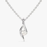 0.50 CT Round Moissanite Diamond Solitaire Pendant Necklace in Solid Gold 2