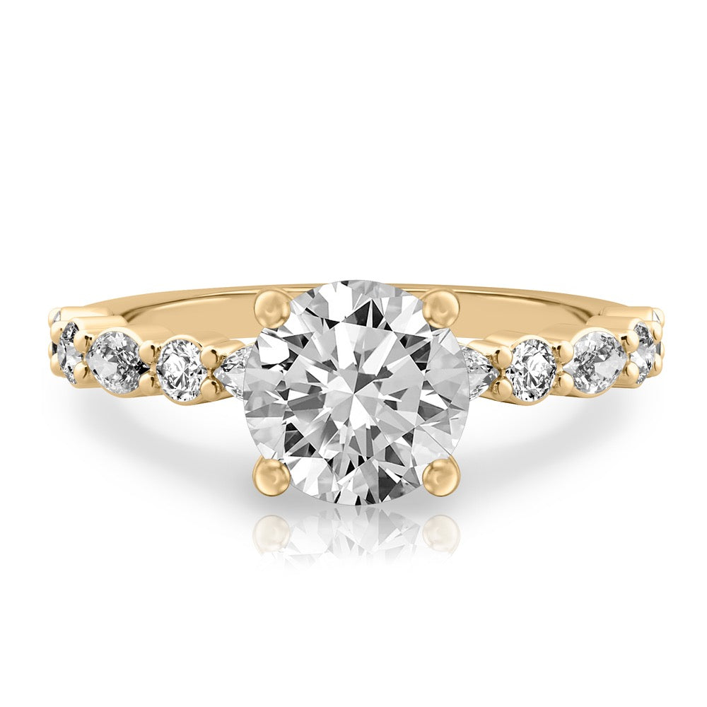 Stunning 1.0- 2.0 CT Round Moissanite Engagement Ring with Hidden Halo & Pave Design 1