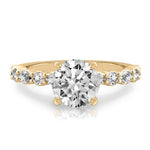 Stunning 1.0- 2.0 CT Round Moissanite Engagement Ring with Hidden Halo & Pave Design 1