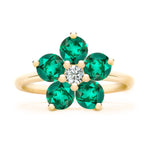 0.08 TCW Round Emerald Lab Made Diamond- May Birthstone Engagement Ring 5